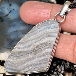 Gray Blister Solar Quartz Pendant 2 1/4”